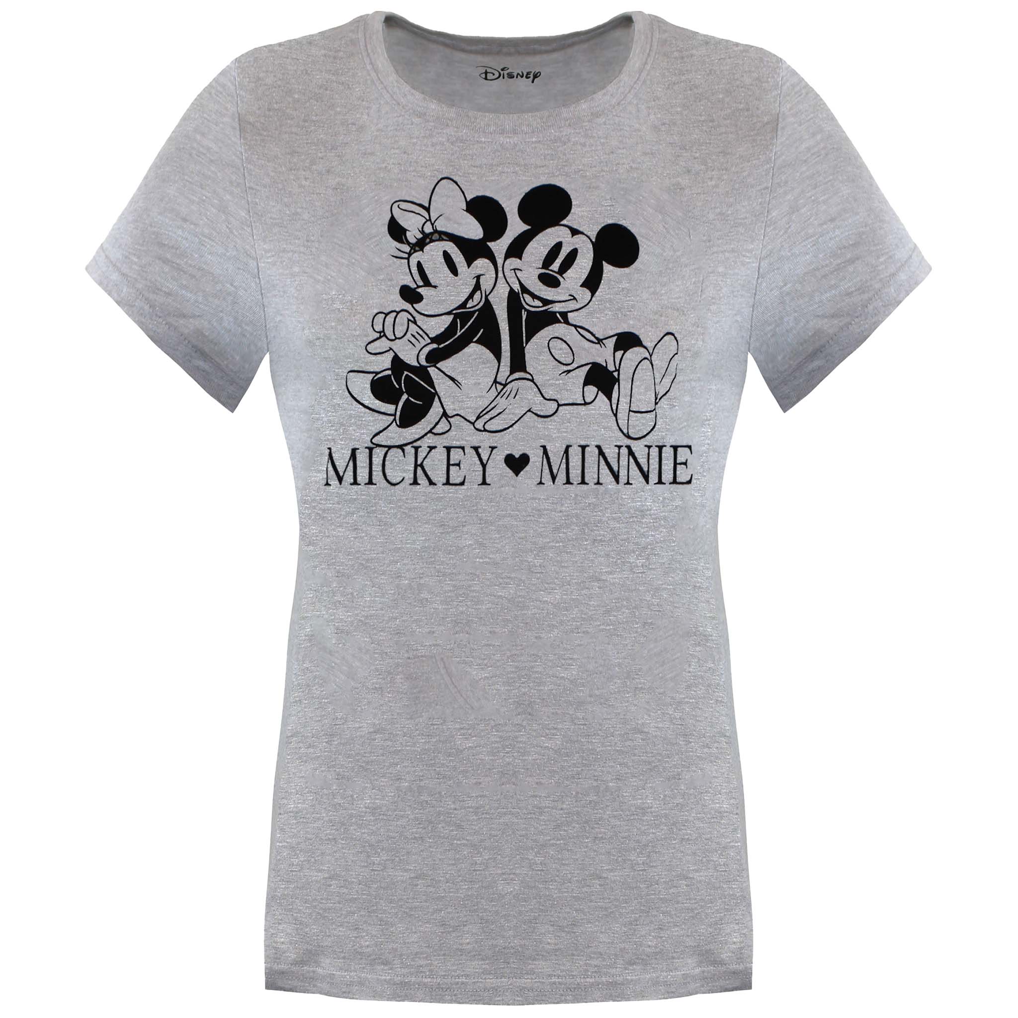 Disney Mickey & Minnie Womens Grey/Pink Pyjama Set