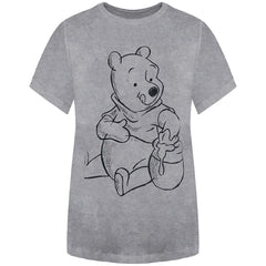 Disney Winnie The Pooh Sketch Womens Grey T-Shirt