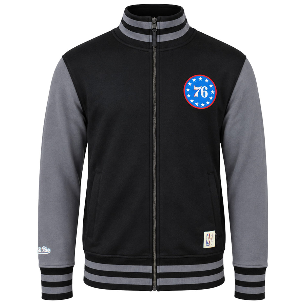 Mitchell & Ness NBA Philadelphia 76ers Mens Black Varsity Jacket