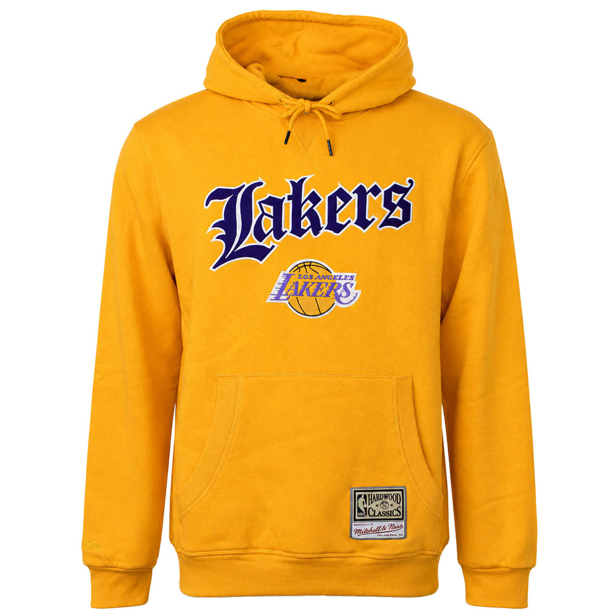 Mitchell & Ness NBA Los Angeles Lakers Old English Faded Mens Yellow Hoodie