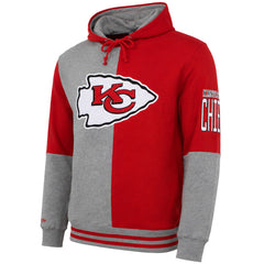 Mitchell & Ness NFL Kansas City Chiefs Split Color Mens Grey/Red Hoodie