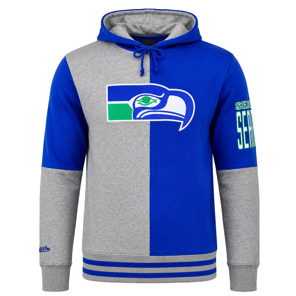 Mitchell & Ness NFL Seattle Seahawks Split Color Grey/Blue Hoodie