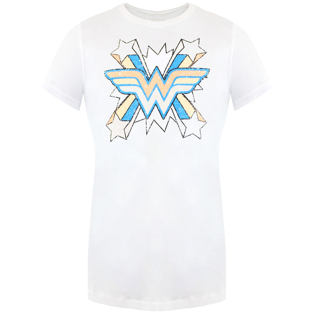 DC Comics Wonder Woman Burst Womens White T-Shirt