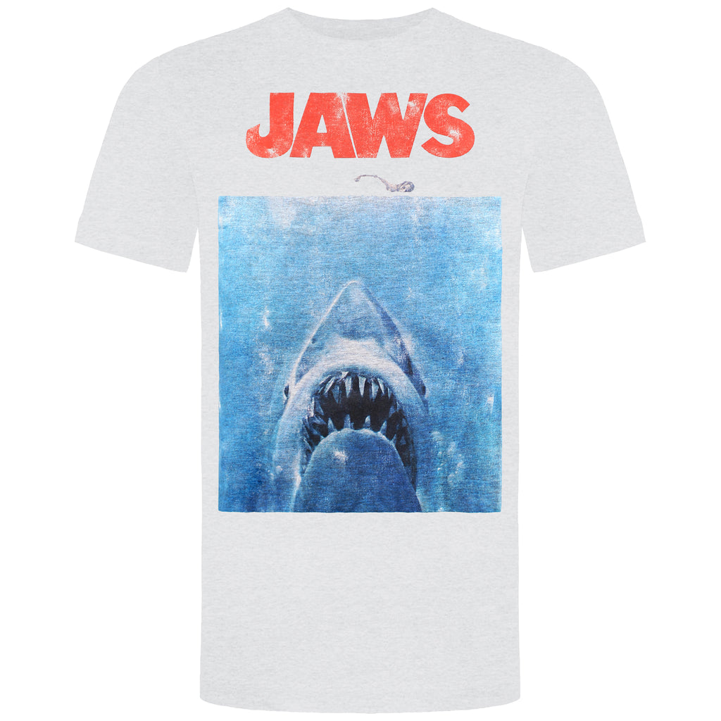 Jaws Movie Poster Mens Grey T-Shirt