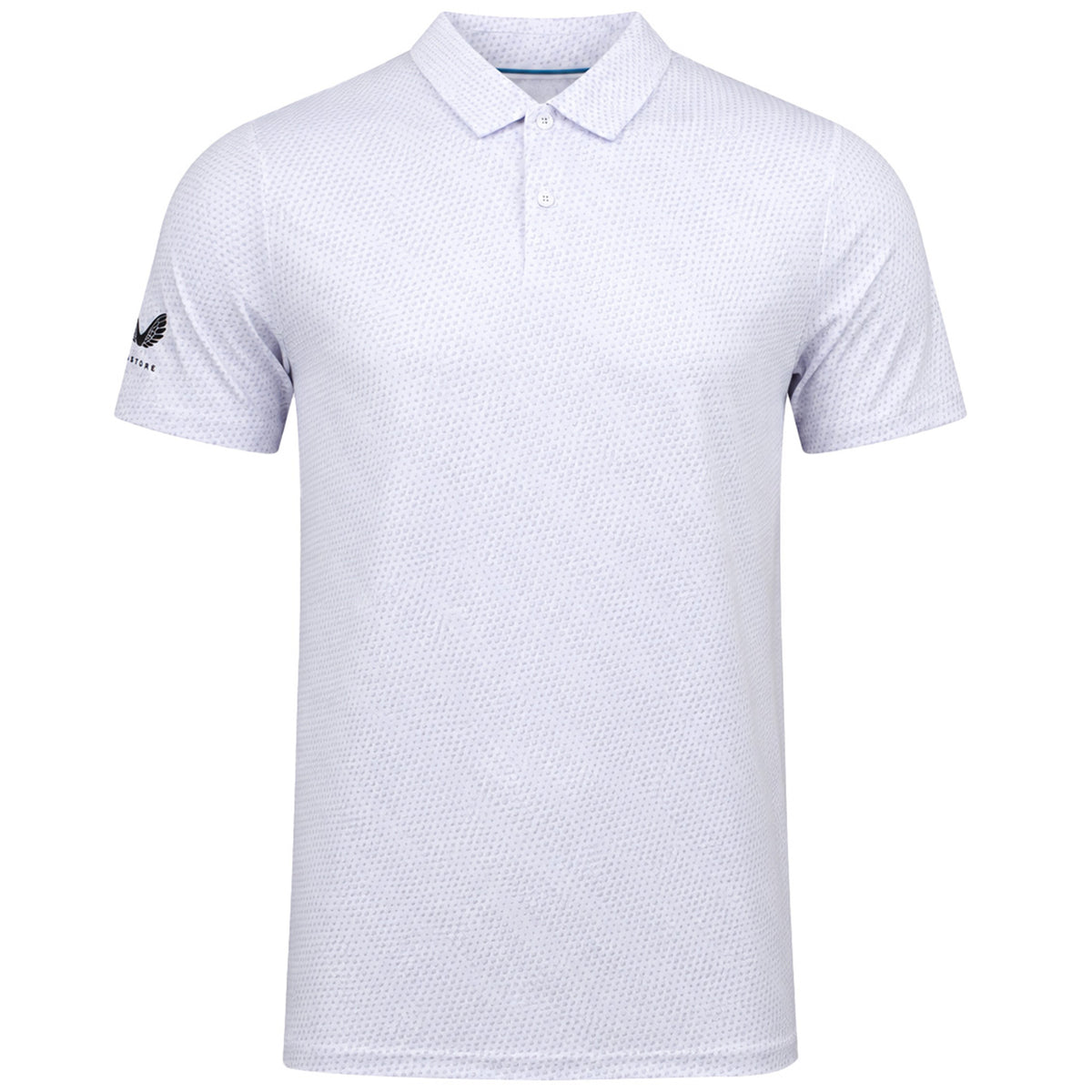 Castore Club Ball Printed Mens White Golf Polo Shirt