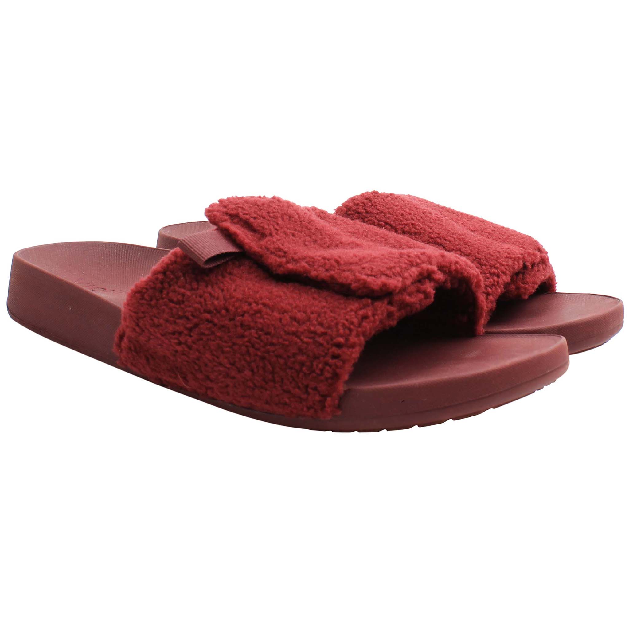 Vionic Keira Shearling Womens Red Sliders