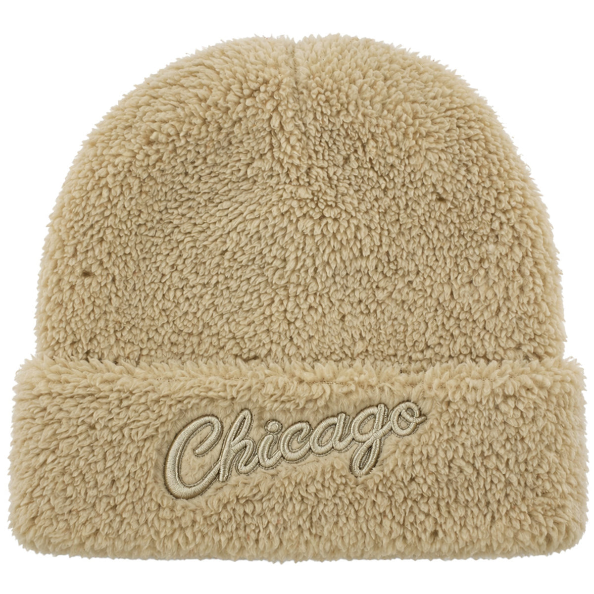 Mitchell & Ness NBA Chicago Bulls Sherpa Knit Off White Beanie