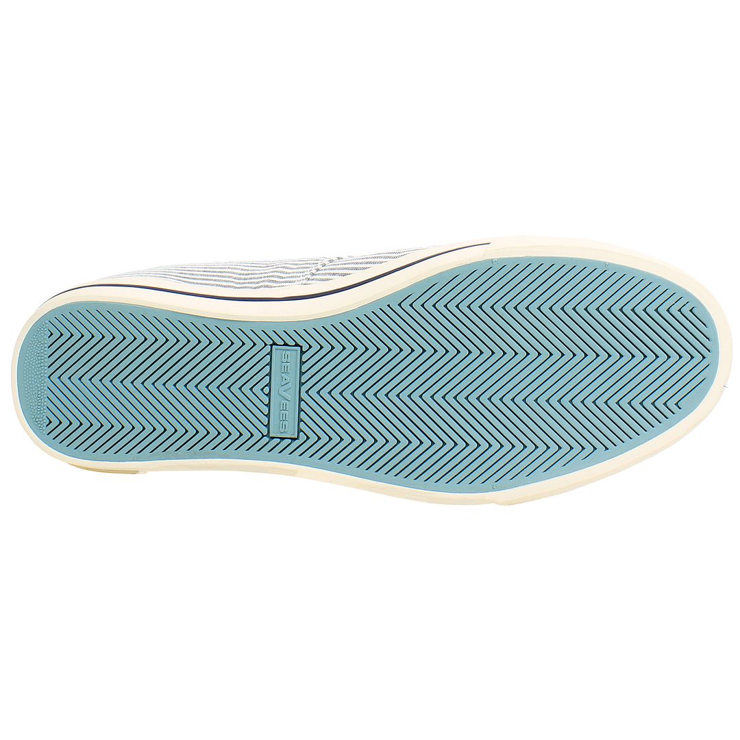 Seavees Hermosa Seersucker Mens Blue Plimsolls