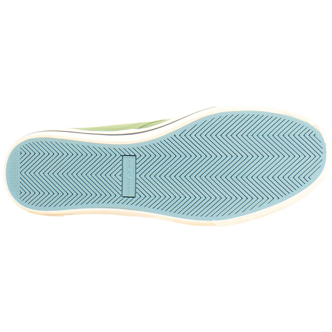 Seavees Hermosa Surfwash Mens Green Plimsolls