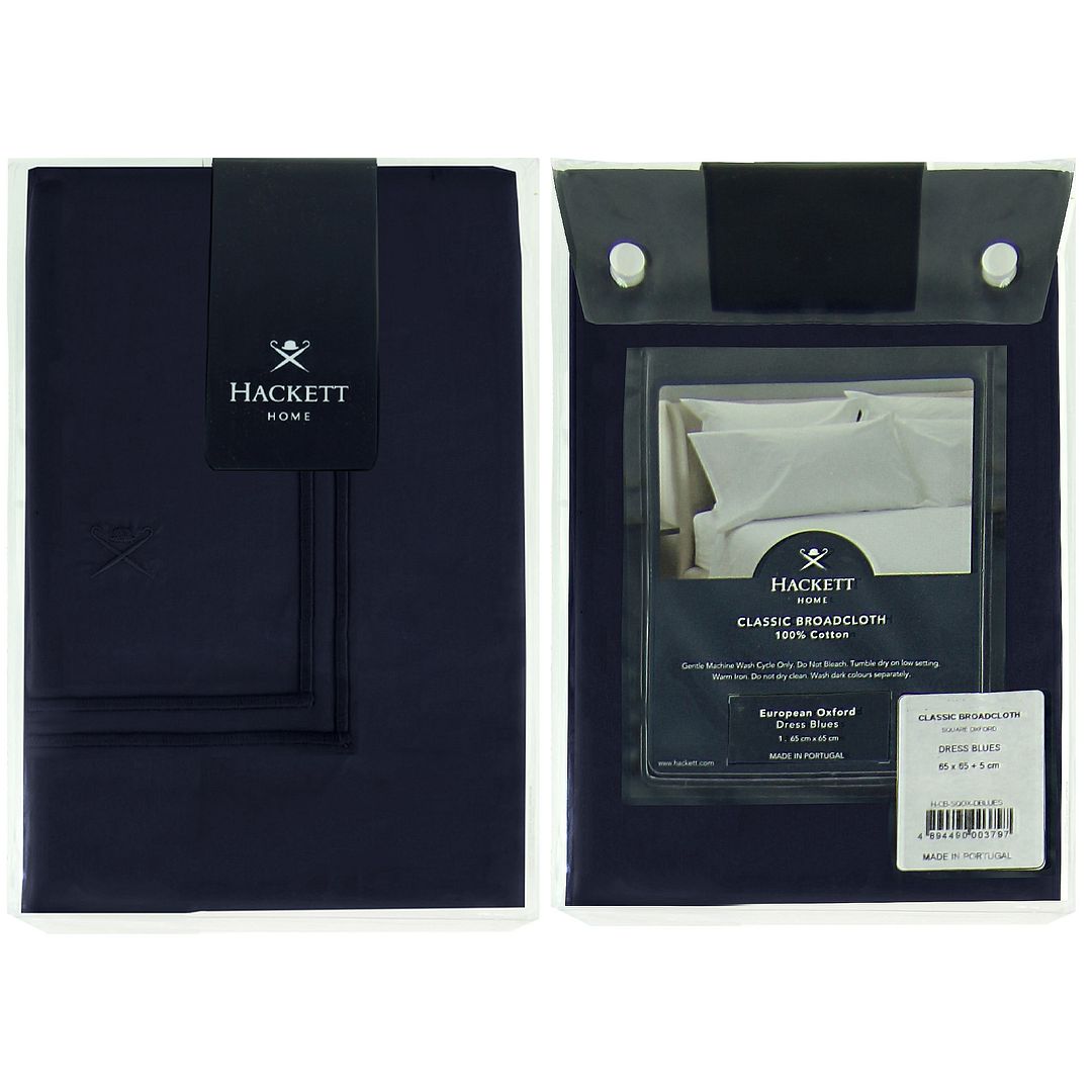 Hackett Home European Navy Blue Cotton Pillowcase