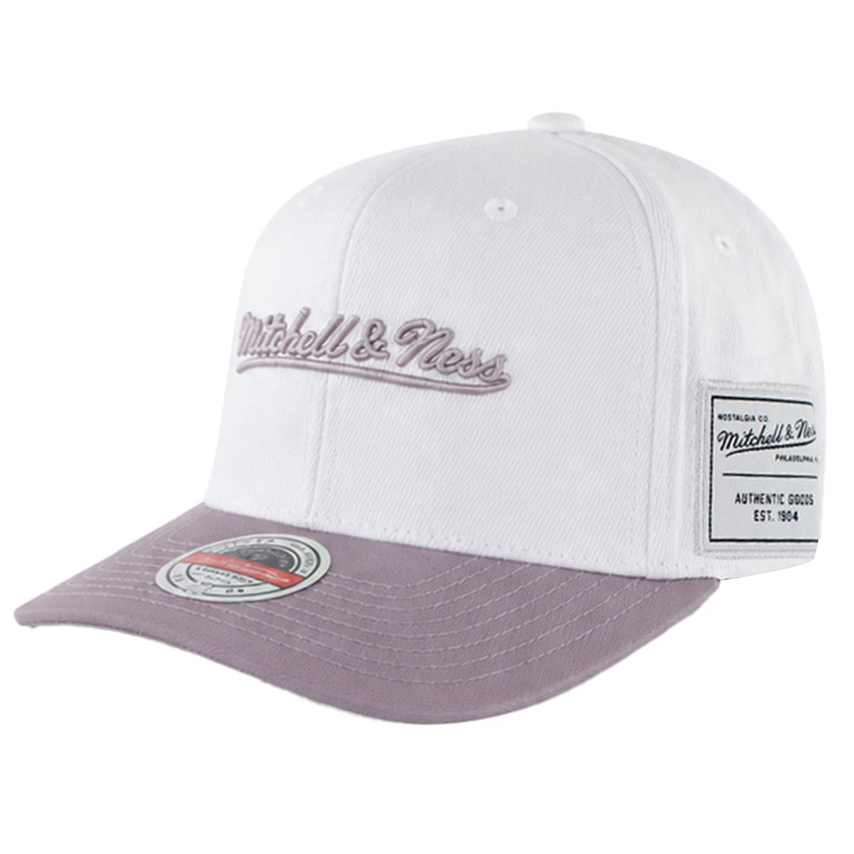 Mitchell & Ness Branded White/Pink Cap