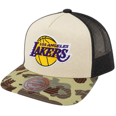 Mitchell & Ness NBA Los Angeles Lakers Hidden Trucker Beige Cap