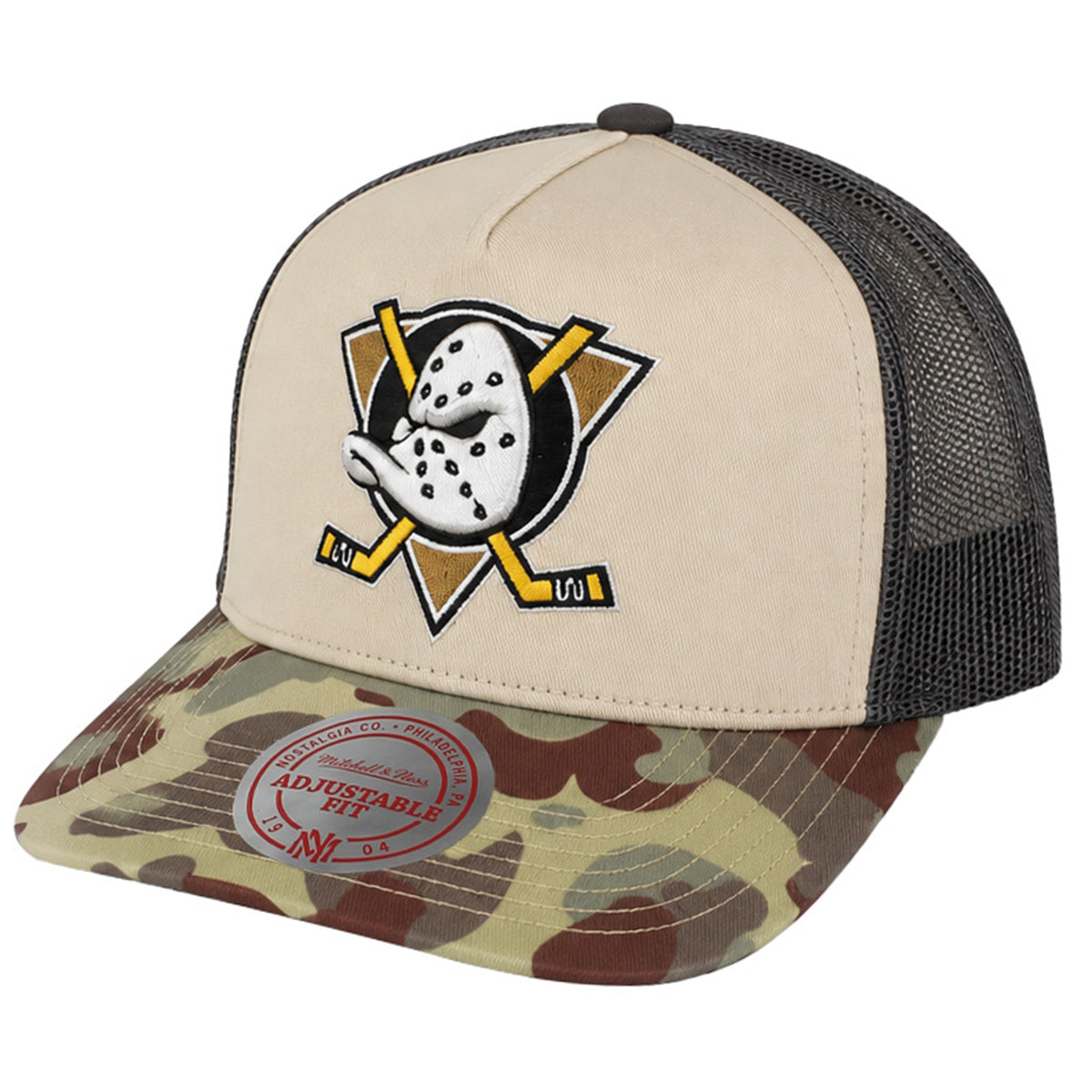 Mitchell & Ness NHL Anaheim Ducks Hidden Trucker Beige Cap