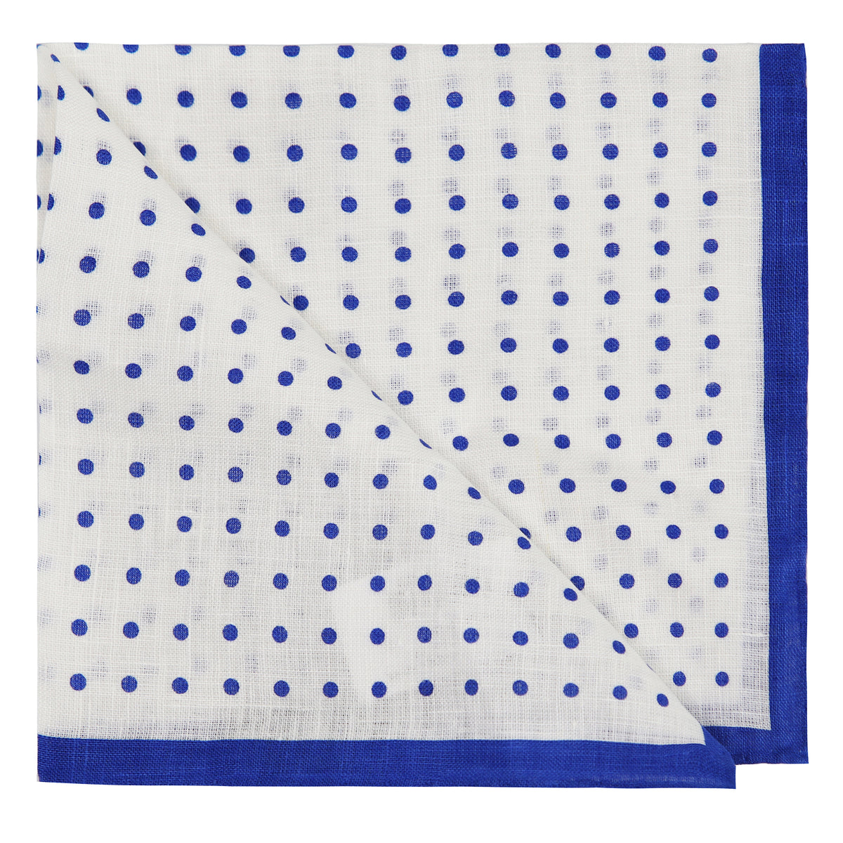 Hackett London Dot with Border Mens White Hank Handkerchiefs