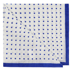 Hackett London Dot with Border Mens White Hank Handkerchiefs