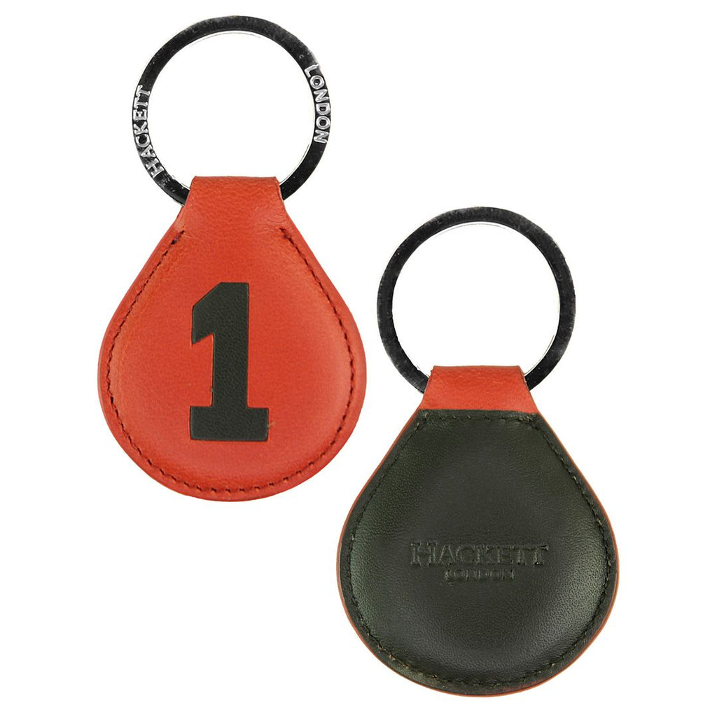 Hackett London Leather Number One Keyring