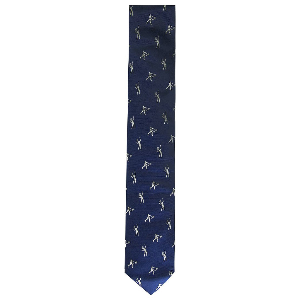 Hackett London Silk Printed Tennis Mens Navy Ties