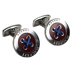 Hackett London 4 Button Hole Mens Red Cufflinks