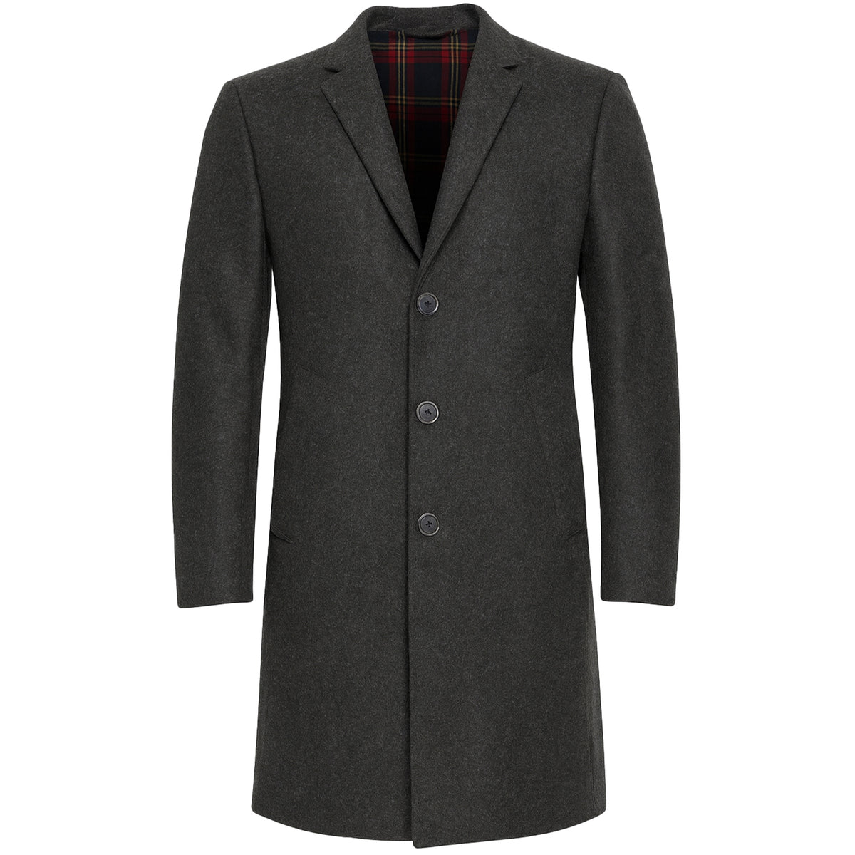 Hackett Unstructure Mens Black Wool Coat