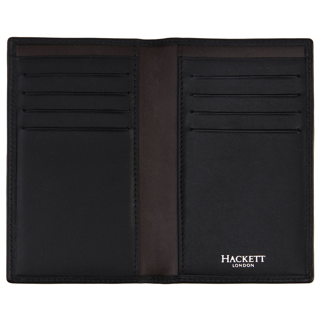 Hackett London Leather Mens Black Card Holder