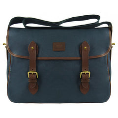 Hackett London Cotton Mens Navy Messenger Bag