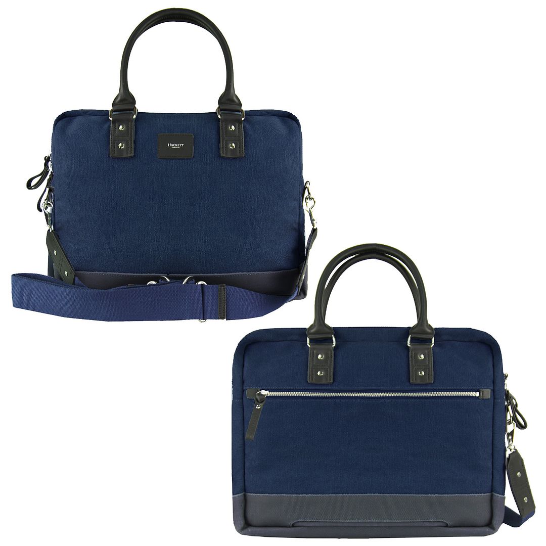 Hackett London Document Case Jackson Mens Blue Bag