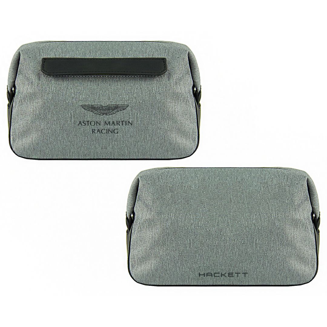 Hackett London x Aston Martin Racing Mens Grey Washbag