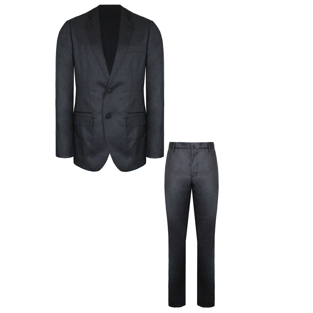 Hackett London 120S LP Plain Wool Mens Charcoal Suit