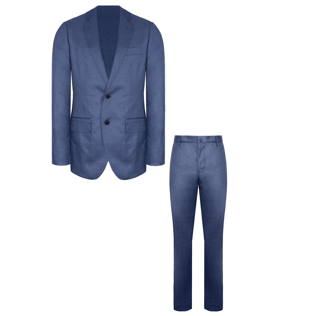 Hackett London Plain Wool Twill Mens Blue Suit