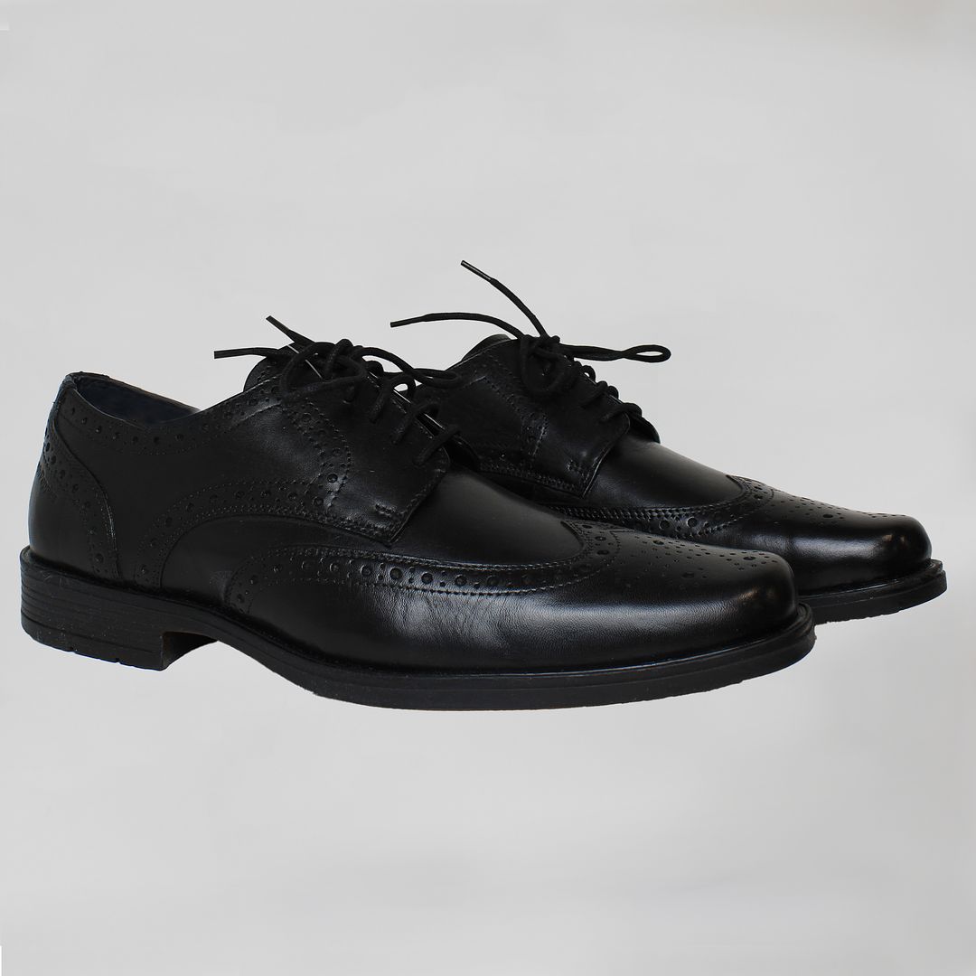 Hush Puppies Brace Brogue Mens Black Shoes NO BOX