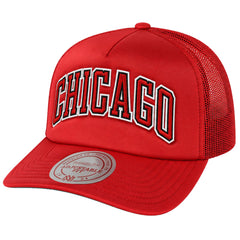 Mitchell & Ness NBA Chicago Bulls Satin Trucker Red Cap