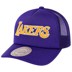 Mitchell & Ness NBA Los Angeles Lakers Satin Trucker Purple Cap