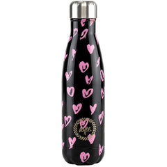 Hype 500ml Scribble Hearts Black/Pink Water Bottle