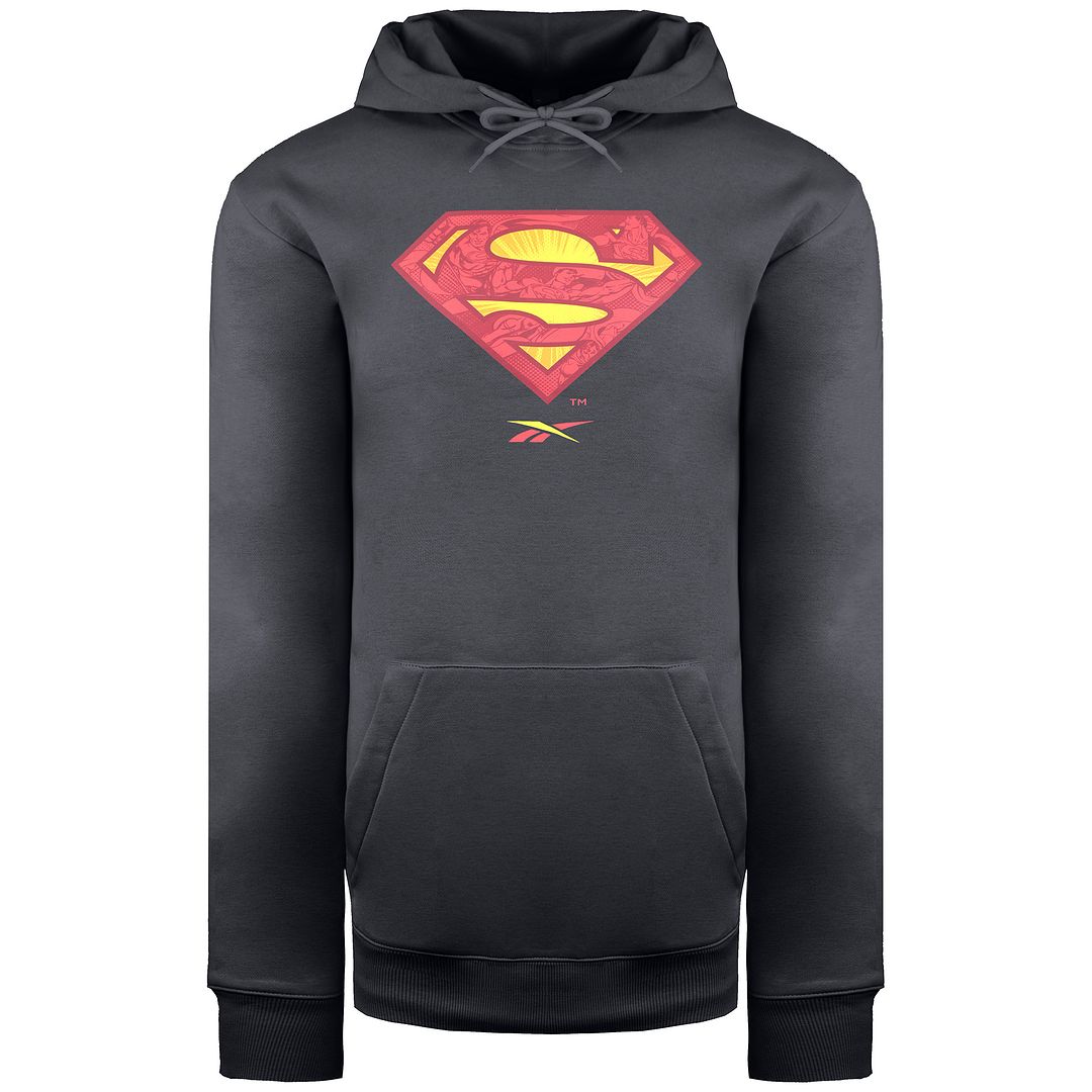 Reebok x DC Superman Mens Dark Graphite Hoodie