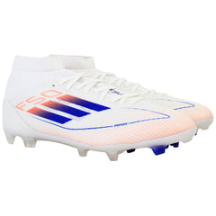 Adidas F50 League Mid FG/MG Womens White Football Boots