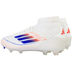 Adidas F50 League Mid FG/MG Womens White Football Boots