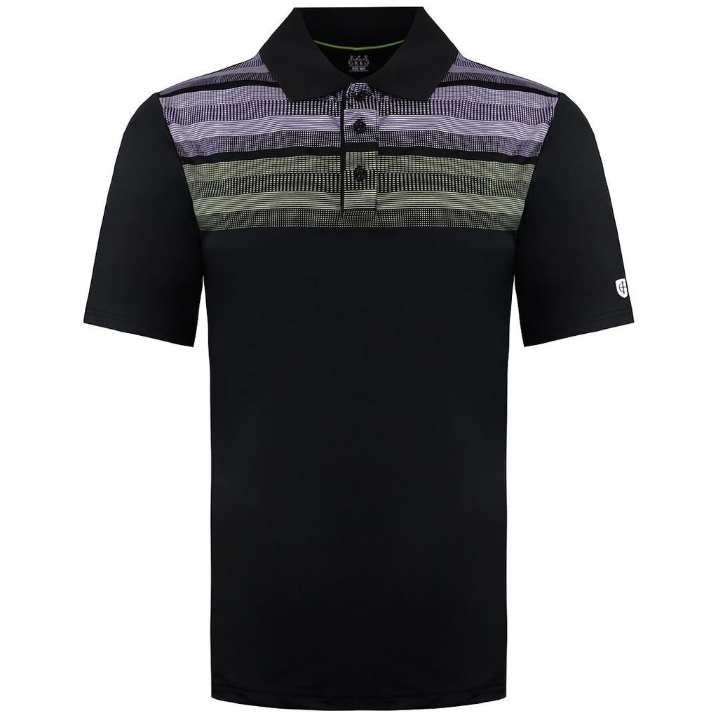 Island Green Matrix Mens Black/Lime Golf Polo Shirt