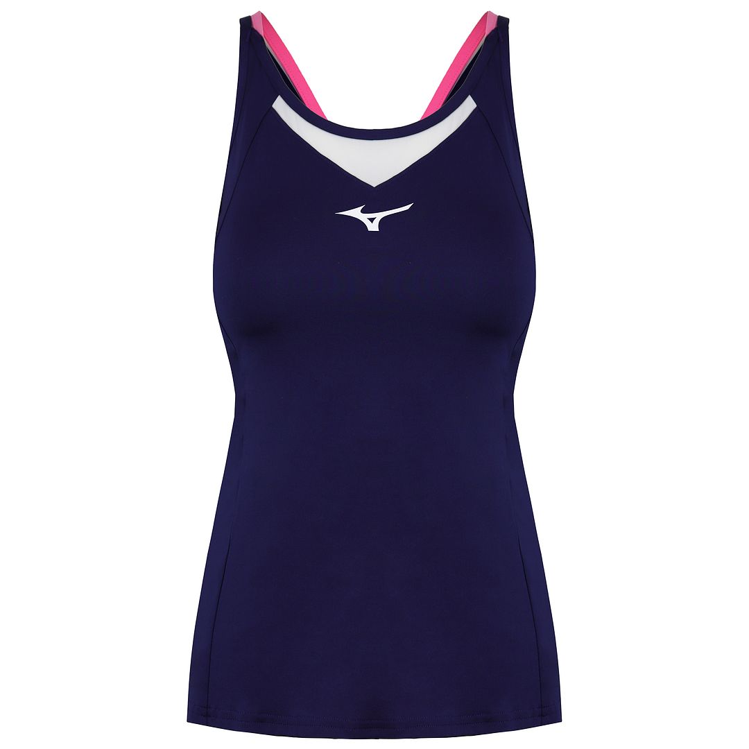 Mizuno DryLite Womens Navy/White Tank Top