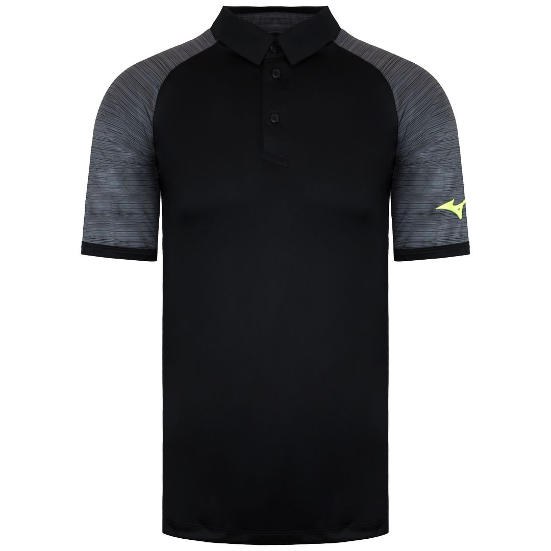 Mizuno Printed Mens Black Polo Shirt