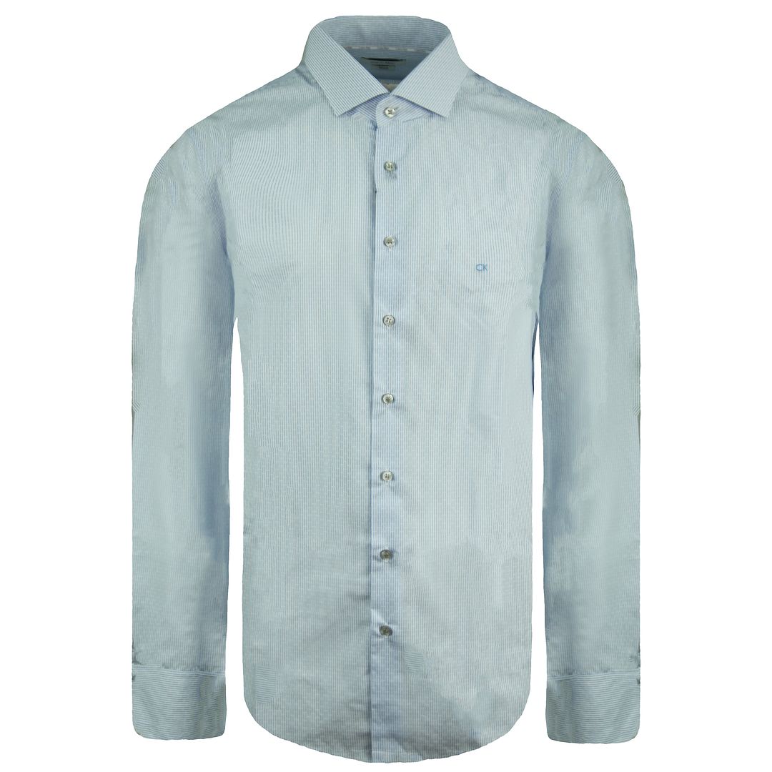 Calvin Klein Printed Mens Light Blue Shirt
