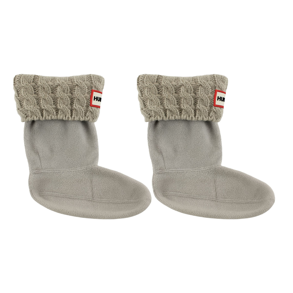 Hunter 6-Stitch Cable Kids Grey Boot Socks