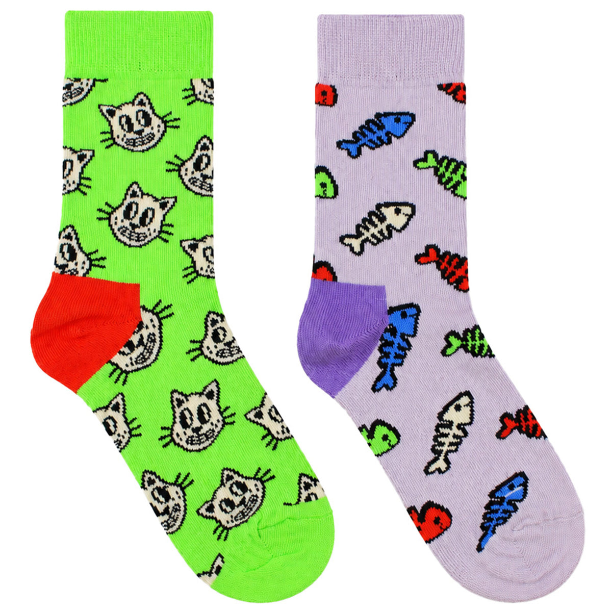 Happy Socks 2-Pack Multicolout Cat and Fish