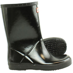 Hunter Gloss Kids Black Wellington Boots