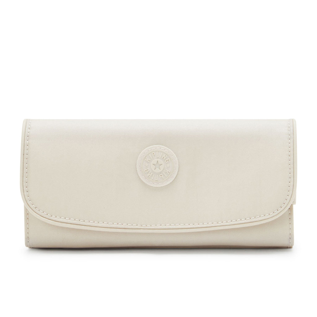 Kipling Money Land Womens Beige Pearl Large Wallet