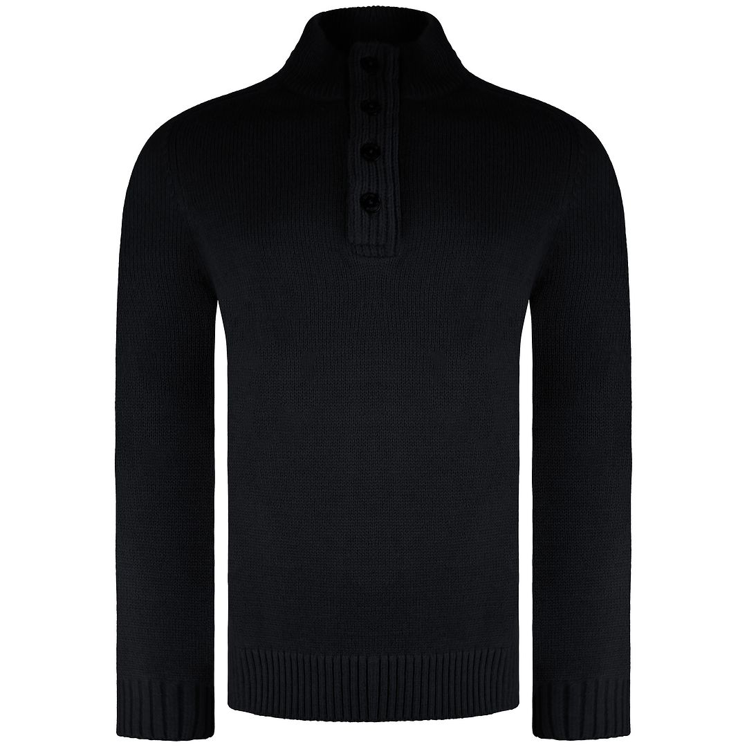 Weekend Offender Castillos Mens Black Sweater