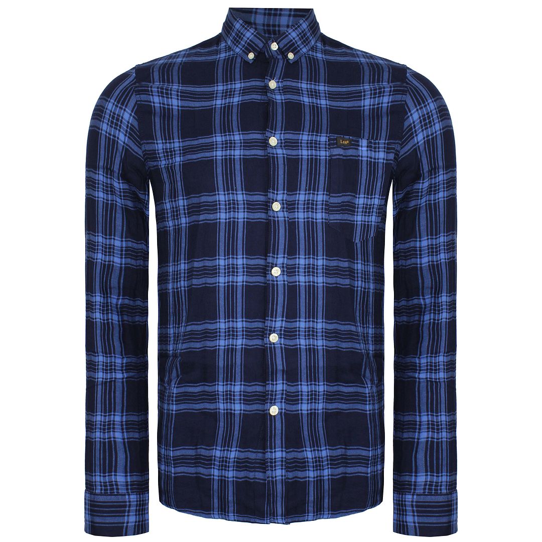 Lee Slim Fit Mens Black/Blue Oxford Shirt