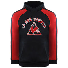 Le Coq Sportif Logo Kids Black/Red Hoodie