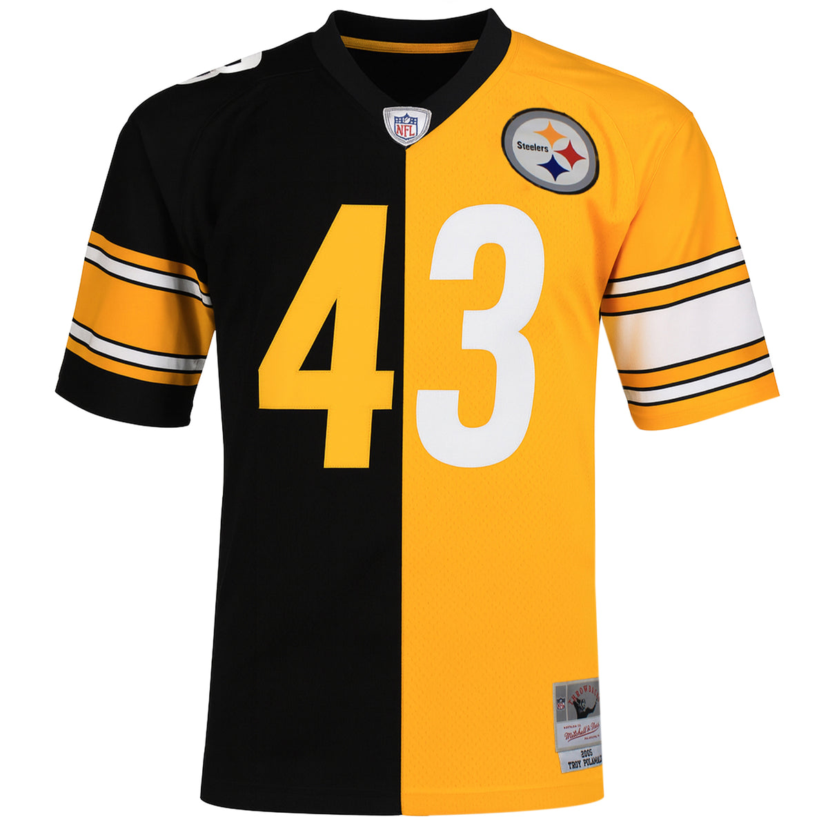 Mitchell & Ness NFL Pittsburgh Steelers 43 Polamalu Split Legacy Jersey