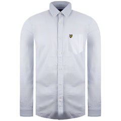 Lyle & Scott Oxford Seersucker Strike Mens Light Blue Shirt