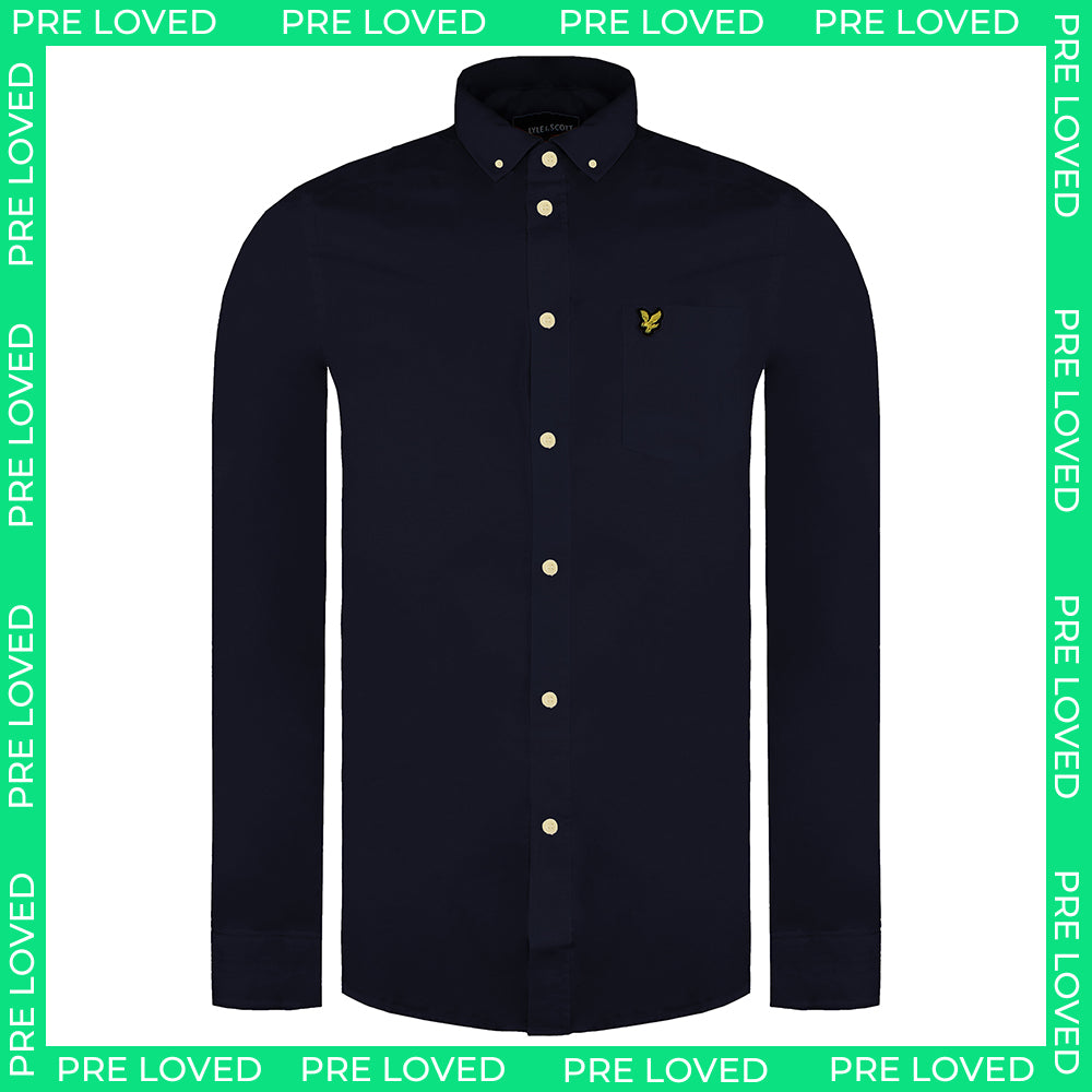 Lyle & Scott Light Weight Mens Navy Oxford Shirt NO TAG